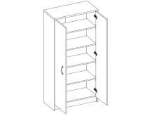 Aktenschrank >Olli< in Weiß - 72x148x35cm (BxHxT)