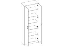 Aktenschrank >Olli< in Weiß - 72x198x35cm (BxHxT)