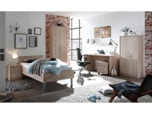 Bett >Olli< in Sonoma-Eiche - 96x76x206cm (BxHxT)