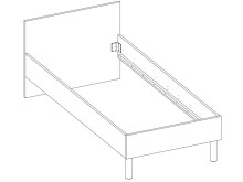 Bett >Olli< in Sonoma-Eiche - 96x76x206cm (BxHxT)