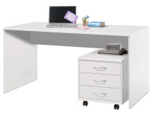 Schreibtisch >Olli< in Weiß - 150x75x75cm (BxHxT)