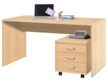 Schreibtisch >Olli< in Buche - 150x75x75cm (BxHxT)