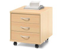 Rollcontainer >Olli< in Buche - 46x48x54cm (BxHxT)