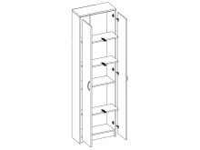 Garderobenschrank >Selene< in Sonoma-Eiche - 55x190x25cm (BxHxT)