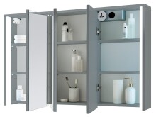 Spiegelschrank >Kirkja< in Weiß - 86x68x17,5cm (BxHxT)