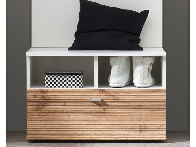 Sitzbank >Fee< in Wildeiche aus Kunststoff - 70x46x38cm (BxHxT)
