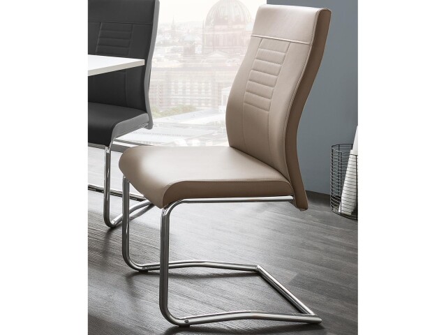 Esszimmerstuhl >Luton< (4-er Set) in Cappuccino Braun - 46x98x60 (BxHxT)