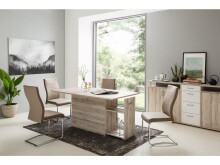 Esszimmerstuhl >Luton< (4-er Set) in Cappuccino Braun - 46x98x60 (BxHxT)