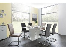 Esszimmerstuhl >Luton< (4-er Set) in Cappuccino Braun - 46x98x60 (BxHxT)