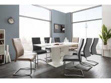 Esszimmerstuhl >Luton< (4-er Set) in Cappuccino Braun - 46x98x60 (BxHxT)