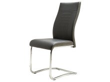 Esszimmerstuhl >Luton< (4-er Set) in Schwarz-Grau aus Metall - 46x98x60 (BxHxT)