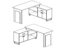 Eckschreibtisch >Margate< in Sonoma-Eiche - 140x62x40cm (BxHxT)