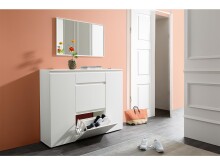 Schuhschrank >Ravenna III< in Weiß/Matt - 137.6x109x37cm (BxHxT)