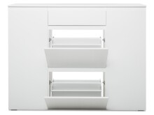 Schuhschrank >Ravenna III< in Weiß/Matt - 137.6x109x37cm (BxHxT)