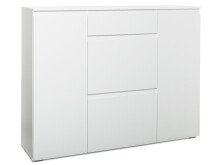 Schuhschrank >Ravenna III< in Weiß/Matt - 137.6x109x37cm (BxHxT)