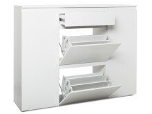 Schuhschrank >Ravenna III< in Weiß/Matt - 137.6x109x37cm (BxHxT)
