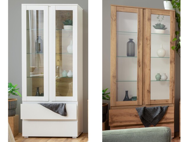 Vitrine >Ravenna I< aus Glas - 80x191x40cm (BxHxT)