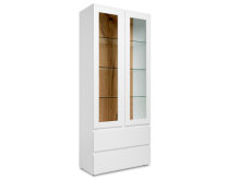 Vitrine >Ravenna I< in Weiß/Matt aus Glas - 80x191x40cm (BxHxT)