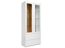Vitrine >Ravenna I< in Weiß/Matt aus Glas - 80x191x40cm (BxHxT)