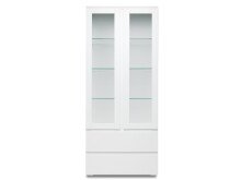 Vitrine >Ravenna I< in Weiß/Matt aus Glas - 80x191x40cm (BxHxT)