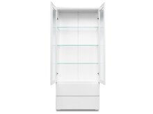 Vitrine >Ravenna I< in Weiß/Matt aus Glas - 80x191x40cm (BxHxT)