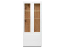 Vitrine >Ravenna I< in Weiß/Matt aus Glas - 80x191x40cm (BxHxT)