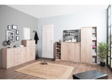 Kommode >Bremen IX< in Alu-Optik aus Kunststoff - 74x111x35cm (BxHxT)