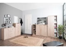 Kommode >Bremen IX< in Alu-Optik aus Kunststoff - 74x111x35cm (BxHxT)