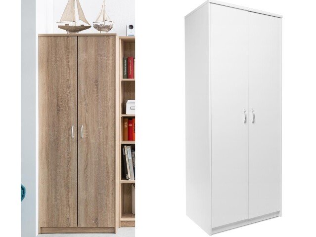 Drehtürenschrank >Bremen II< in Alu-Optik aus Kunststoff - 74x188x54cm (BxHxT)