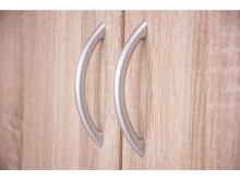 Drehtürenschrank >Bremen II< in Alu-Optik aus Kunststoff - 74x188x54cm (BxHxT)
