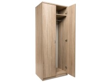 Drehtürenschrank >Bremen II< in Alu-Optik aus Kunststoff - 74x188x54cm (BxHxT)