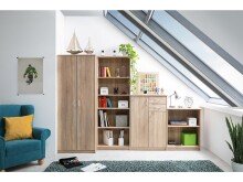 Drehtürenschrank >Bremen II< in Alu-Optik aus Kunststoff - 74x188x54cm (BxHxT)