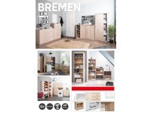 Drehtürenschrank >Bremen II< in Alu-Optik aus Kunststoff - 74x188x54cm (BxHxT)