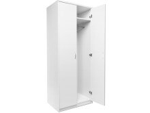 Drehtürenschrank >Bremen II< in Alu-Optik aus Kunststoff - 74x188x54cm (BxHxT)