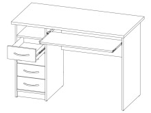 Schreibtisch >Taunton< in Weiß - 110x75x55cm (BxHxT)