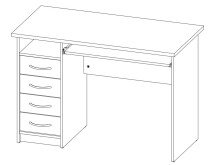 Schreibtisch >Taunton< in Weiß - 110x75x55cm (BxHxT)