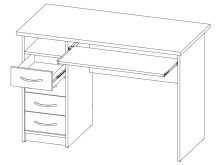 Schreibtisch >Taunton< in Weiß - 110x75x55cm (BxHxT)