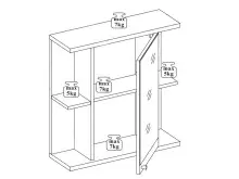 Spiegelschrank >Paignton< in Sibiu-Lärche - 66x69x22cm (BxHxT)