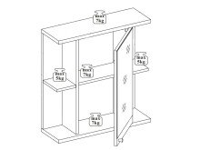 Spiegelschrank >Paignton< in Sibiu-Lärche - 66x69x22cm (BxHxT)