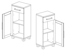 Unterschrank >Paignton< - 38x88x30cm (BxHxT)