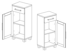 Unterschrank >Paignton< in Sibiu-Lärche - 38x88x30cm (BxHxT)