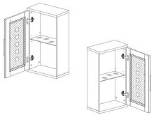 Hängeschrank >Paignton< in Sibiu-Lärche aus Glas - 38x68x21cm (BxHxT)