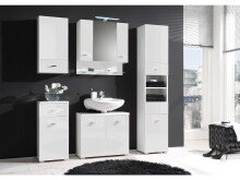 Hochschrank >Barnsley< in Weiß aus MDF - 38x190x31cm (BxHxT)