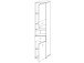 Hochschrank >Barnsley< in Weiß aus MDF - 38x190x31cm (BxHxT)