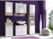 Hochschrank >Barnsley< in Weiß/Hochglanz aus MDF - 38x190x31cm (BxHxT)
