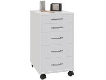 Rollcontainer >Pit< in Weiß - 33x63,5x38cm...