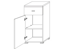 Unterschrank >Barnsley< in Weiß aus MDF - 38x78x31cm (BxHxT)