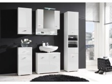 Hängeschrank >Barnsley< in Weiß/Hochglanz aus MDF - 38x73x26cm (BxHxT)