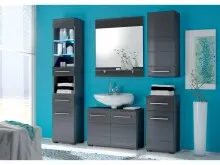 Hängeschrank >Corby< in grau aus MDF -...