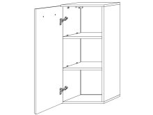 Hängeschrank >Corby< in grau aus MDF - 38x88x30cm (BxHxT)